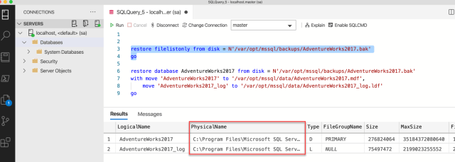 Restoring A SQL Server Database In Docker